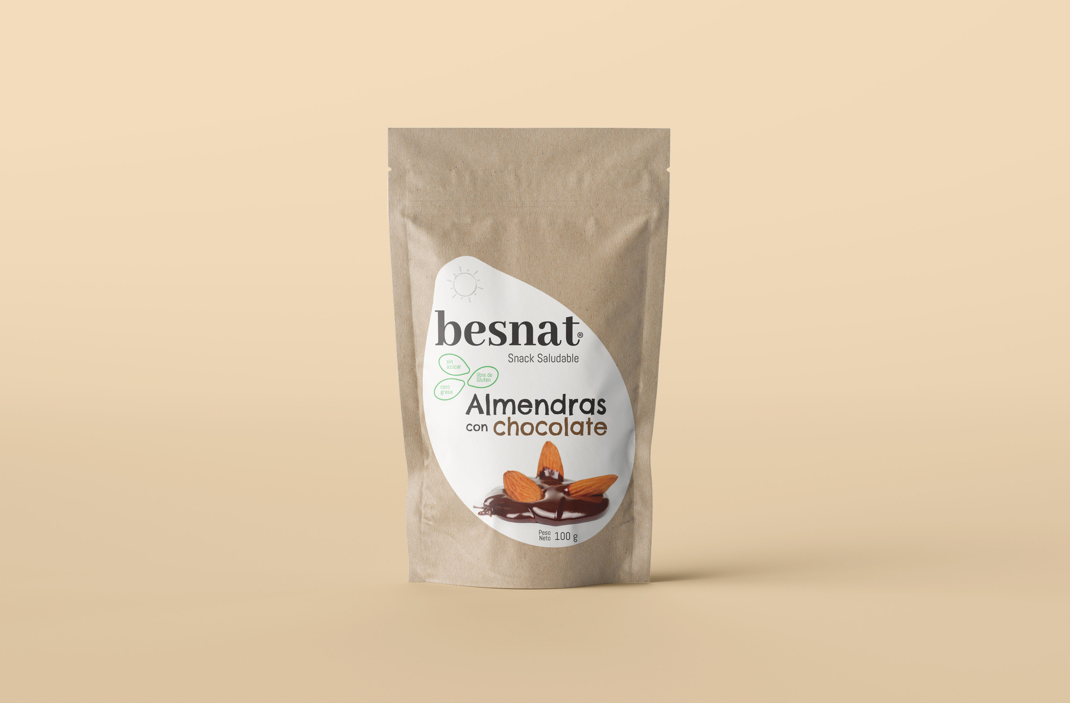 Diseño de etiqueta - Besnat Almendras con chocolate