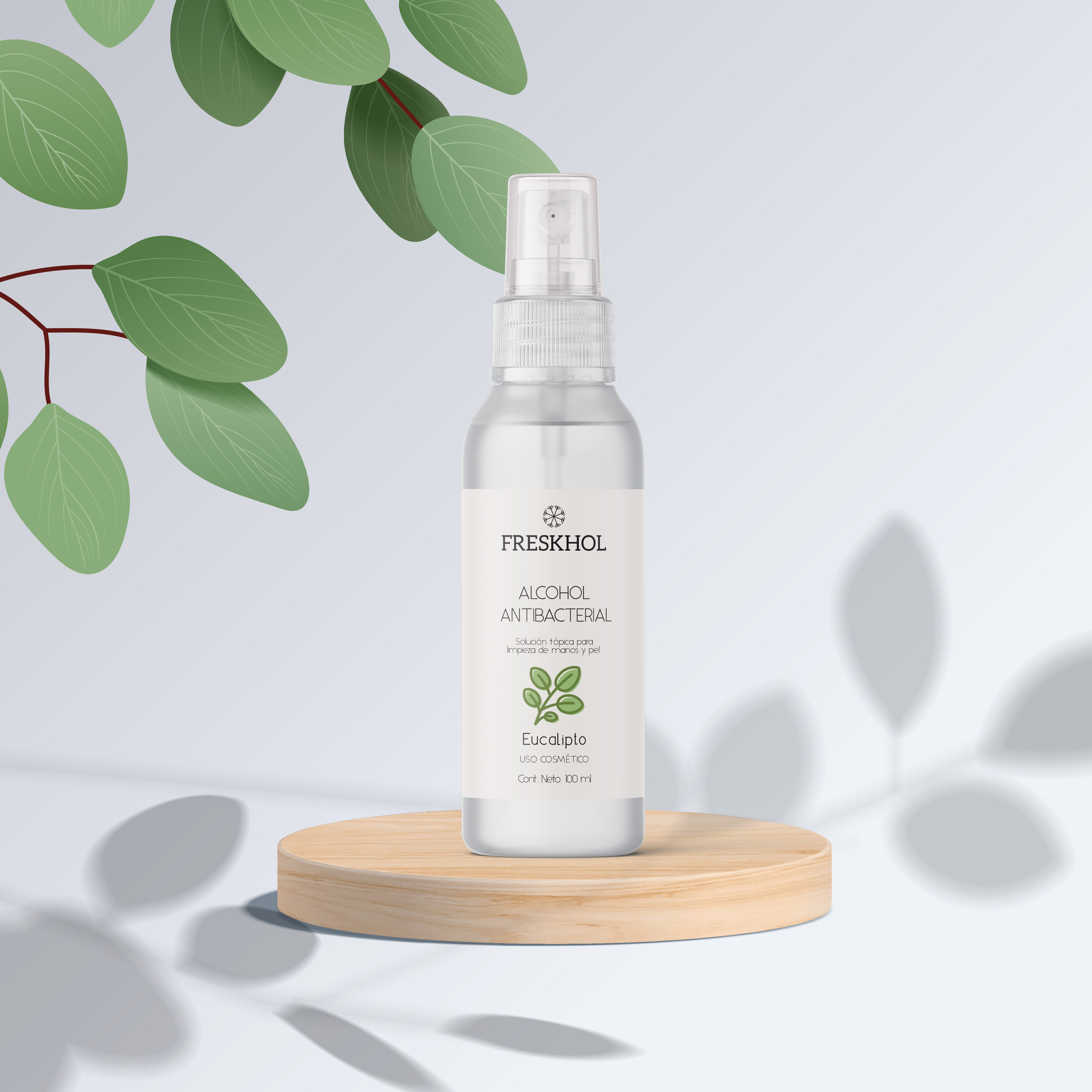 Alcohol antibacterial menta Freskhol - diseño de etiquetas