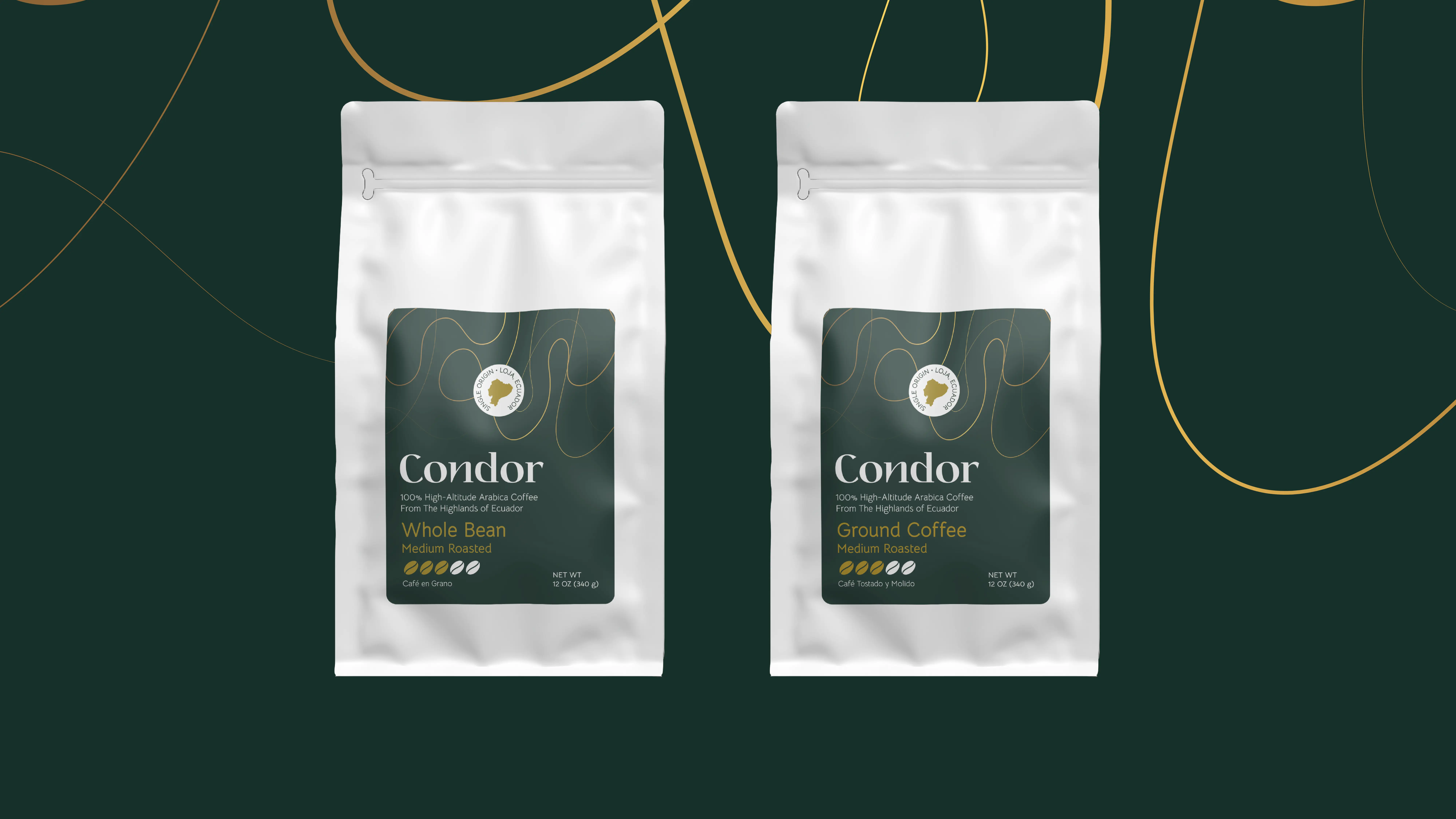 Diseño de marca y etiquetas para Condor Coffee - Packaging - Soluciones de Firstrein