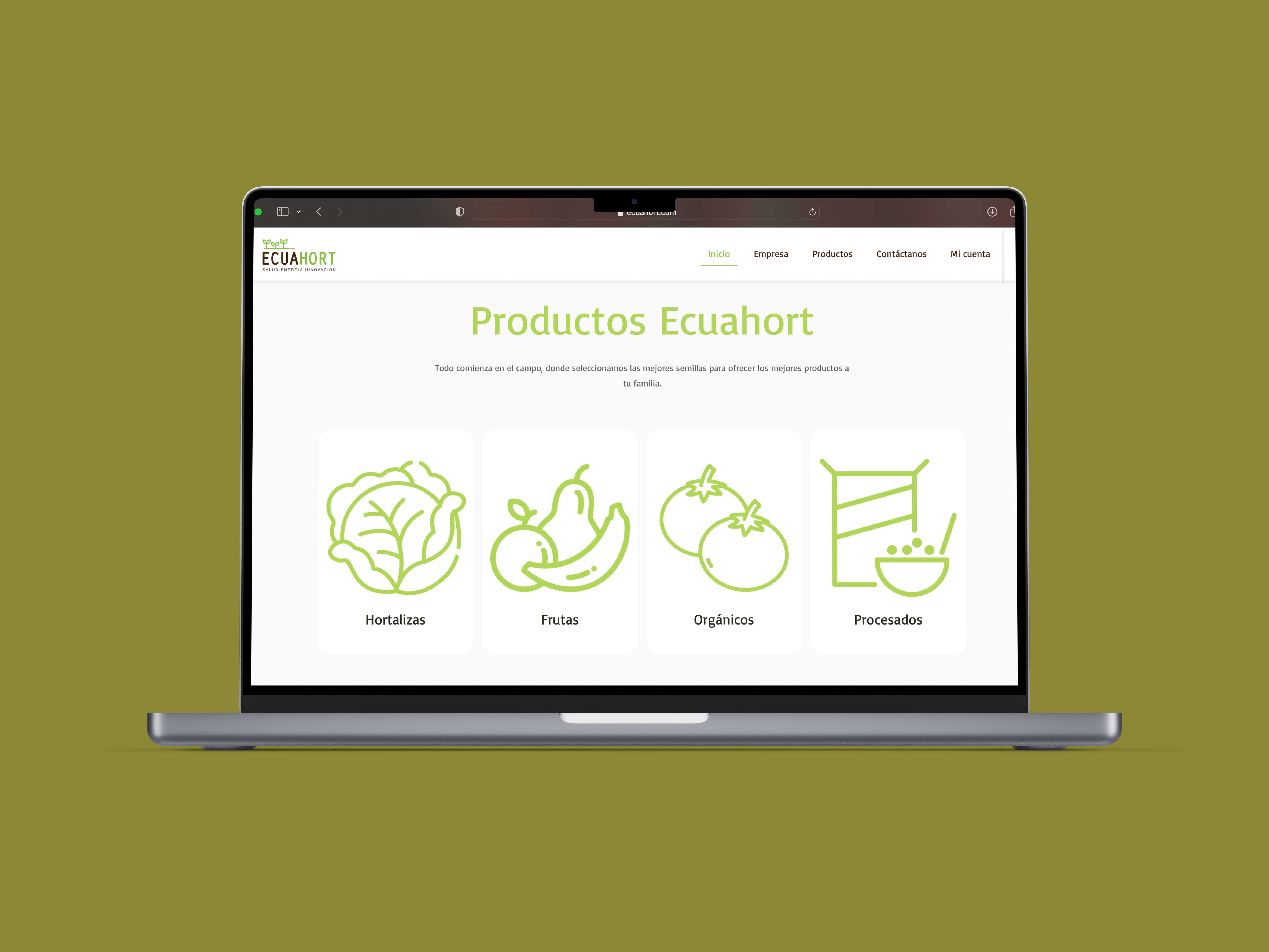 Tienda virtual de Ecuahort, página web por Firstrein